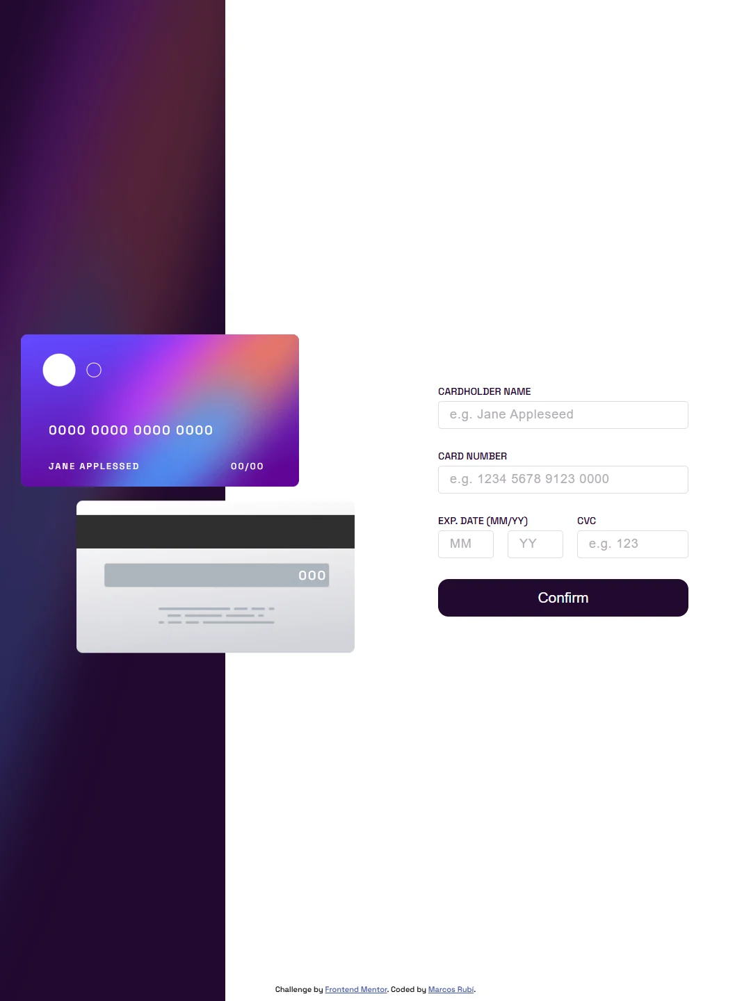 Interactive Card Details